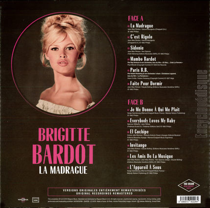 [Pochette de La Madrague (Brigitte BARDOT) - verso]