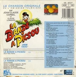 [Pochette de La bande  Picsou (T.V. (Tlvision)) - verso]