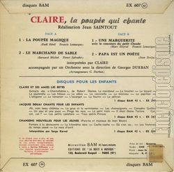 [Pochette de Claire (T.V. (Tlvision)) - verso]