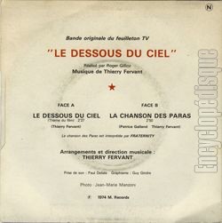 [Pochette de Le dessous du ciel (T.V. (Tlvision)) - verso]