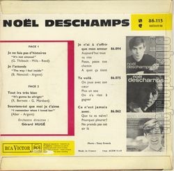 [Pochette de Je ne fais pas d’histoires (Nol DESCHAMPS) - verso]