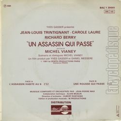 [Pochette de Un assassin qui passe (B.O.F.  Films ) - verso]