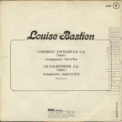 [Pochette de Comment j’m’habille (Louise BASTIEN) - verso]