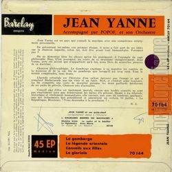 [Pochette de La gamberge (Jean YANNE) - verso]