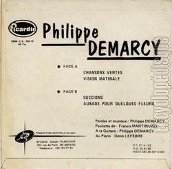 [Pochette de Chansons vertes (Philippe DEMARCY) - verso]