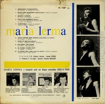 [Pochette de Maria Lerma (Maria LERMA) - verso]