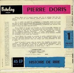 [Pochette de Histoire de rire (Pierre DORIS) - verso]