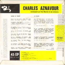 [Pochette de Le temps (Charles AZNAVOUR) - verso]