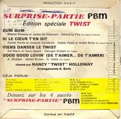 [Pochette de Surprise-Partie PBM n 7 - Dum dum (Nancy HOLLOWAY) - verso]