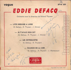 [Pochette de L’t dernier  Lige (Eddie DEFACQ) - verso]