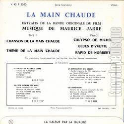 [Pochette de La main chaude (B.O.F.  Films ) - verso]