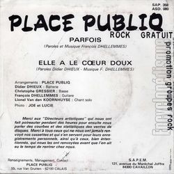 [Pochette de Parfois / Elle a le cœur doux (PLACE PUBLIQ) - verso]