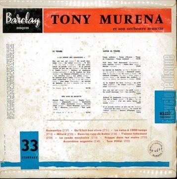 [Pochette de Accordon succs (Tony MURNA) - verso]