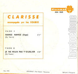 [Pochette de Ramez ramez / Je ne peux pas t’oublier (Clarisse et son ensemble) - verso]