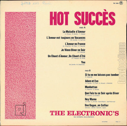 [Pochette de Hot succs (The ELECTRONIC’S) - verso]