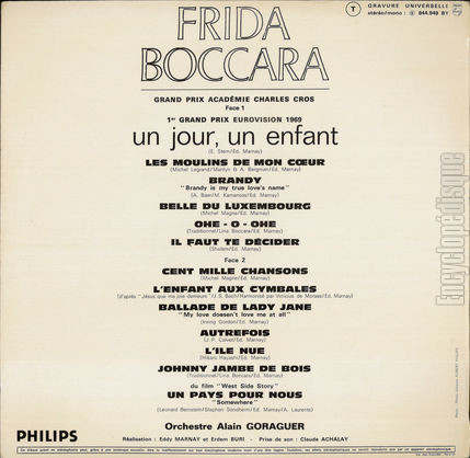 [Pochette de Un jour, un enfant (Frida BOCCARA) - verso]