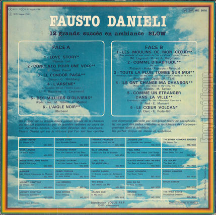 [Pochette de 12 grands succs en ambiance slow (Fausto DANIELI) - verso]