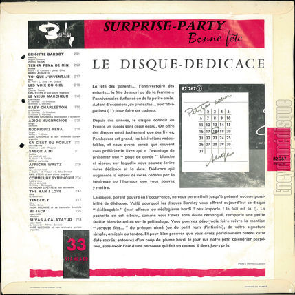 [Pochette de Surprise party  Bonne fte  (COMPILATION) - verso]