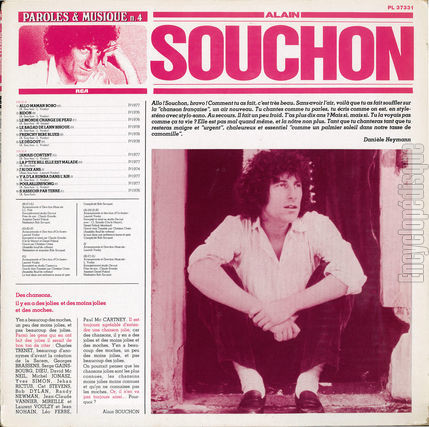 [Pochette de Paroles et Musique n4 (Alain SOUCHON)]