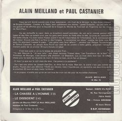 [Pochette de La chasse  l’homme / Le dissident (Alain MEILLAND) - verso]