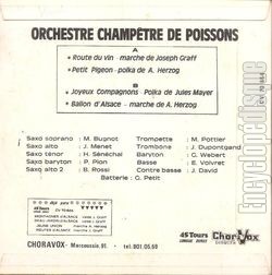 [Pochette de Route du vin (ORCHESTRE CHAMPTRE DE POISSONS) - verso]