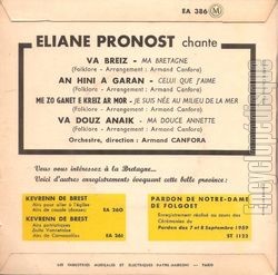 [Pochette de Ma bretagne (liane PRONOST) - verso]