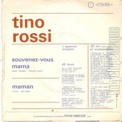 [Pochette de Souvenez-vous mama / Maman (Tino ROSSI) - verso]