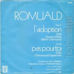 [Pochette de L’adoption (ROMUALD) - verso]