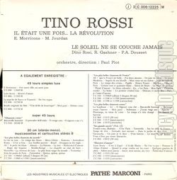 [Pochette de Il tait une fois… la rvolution (Tino ROSSI) - verso]