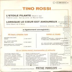 [Pochette de L’toile filante (Tino ROSSI) - verso]