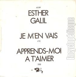 [Pochette de Je m’en vais / Apprends-moi  t’aimer (Esther GALIL) - verso]