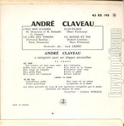 [Pochette de C’est bon d’aimer (Andr CLAVEAU) - verso]