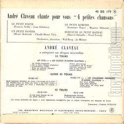 [Pochette de Chante pour vous 4 petites chansons (Andr CLAVEAU) - verso]