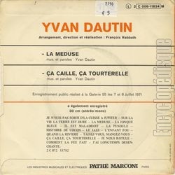 [Pochette de La mduse (Yvan DAUTIN) - verso]