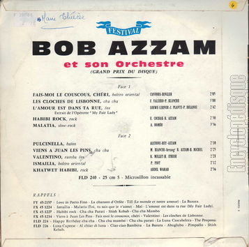 [Pochette de Fais moi le couscous, chri (Bob AZZAM) - verso]