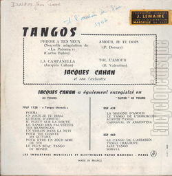 [Pochette de 4 tangos (Jacques CAHAN) - verso]