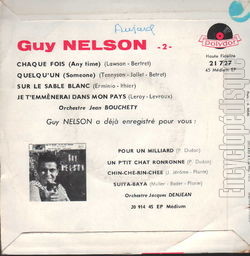 [Pochette de Chaque fois (Guy NELSON) - verso]