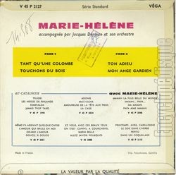 [Pochette de Tant qu’une colombe (MARIE-HLNE) - verso]