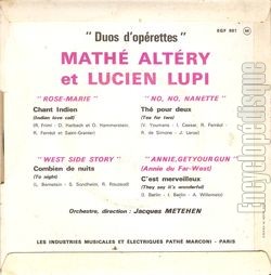 [Pochette de Duos d’oprettes (Math ALTRY et Lucien LUPI) - verso]