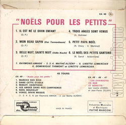 [Pochette de Nol pour les petits (COMPILATION) - verso]