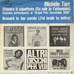 [Pochette de Stasera ti aspettavo (Michle TORR) - verso]