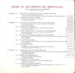 [Pochette de L’histoire vivante : Rome et les dbuts du Moyen-ge (DOCUMENT) - verso]