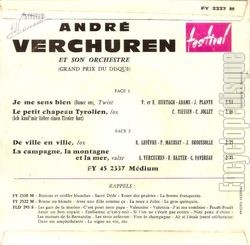 [Pochette de Je me sens bien (Andr VERCHUREN) - verso]