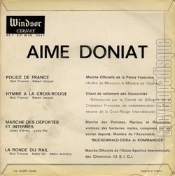 [Pochette de Police de France (Aim DONIAT) - verso]