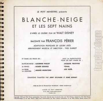 [Pochette de Blanche-Neige et les septs Nains (JEUNESSE) - verso]