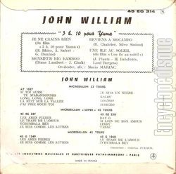 [Pochette de Je ne crains rien (John WILLIAM) - verso]