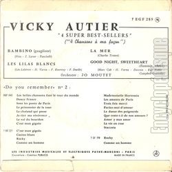 [Pochette de 4 chansons  ma faon (Vicky AUTIER) - verso]