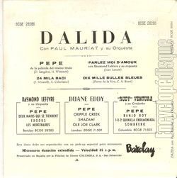 [Pochette de Pepe (DALIDA) - verso]