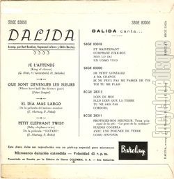 [Pochette de Je l’attends (DALIDA) - verso]