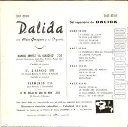 [Pochette de Manuel Benitez  El Cordobes  (DALIDA) - verso]